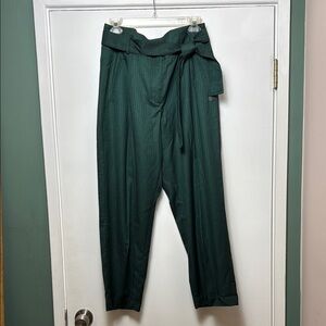 NÜMPH New Adalyn Green Wool Blend Trousers - Size DK 40 / US L